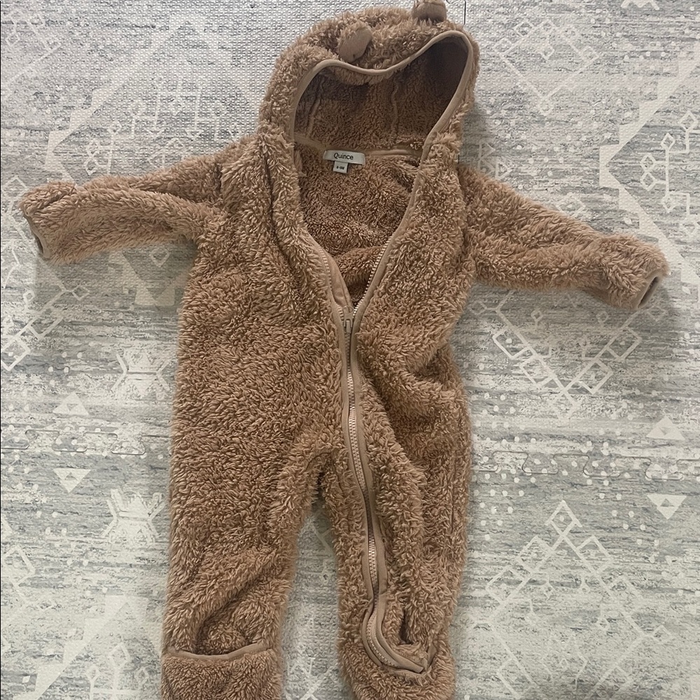 Quince Tan Fleece Baby Footie